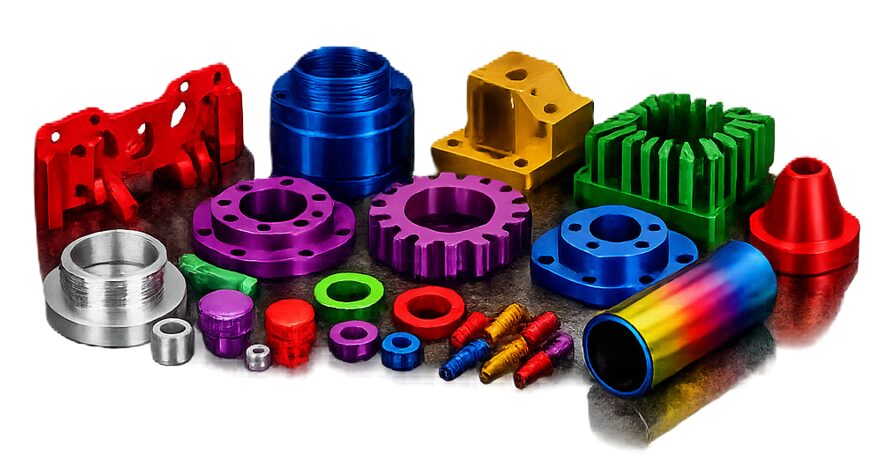 Colour anodized aluminium components