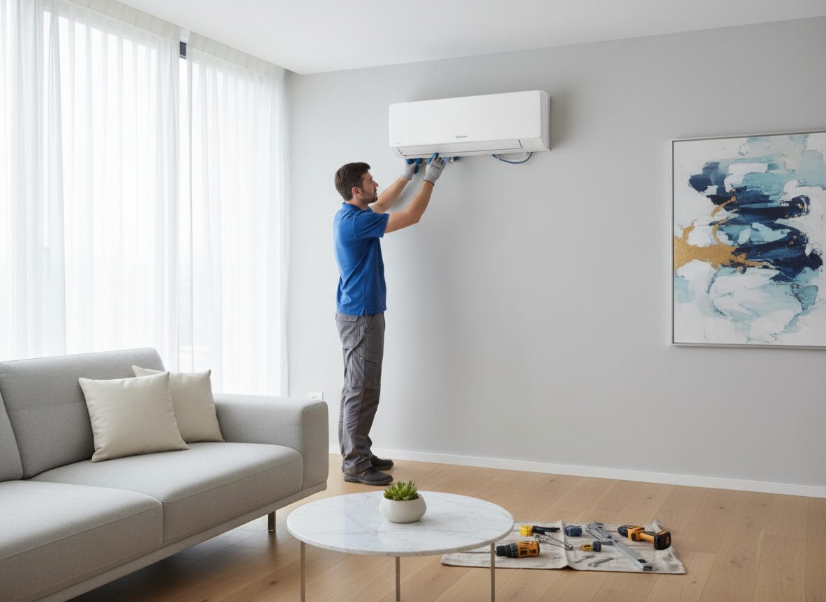 Individual split AC unit installation